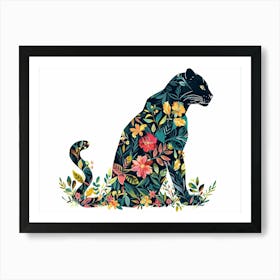 Little Floral Black Panther 2 Art Print