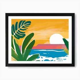 Sunset At The Beach Art Print