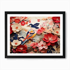 Bird And Flowers Art Print