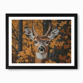 Deer In The Woods 2 Art Print