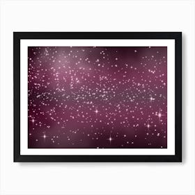 Mist Pink Shining Star Background Art Print