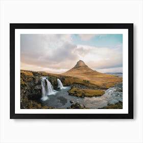 Icelandic Waterfall Landscape Art Print