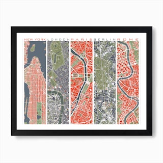 Five cities  Art Print