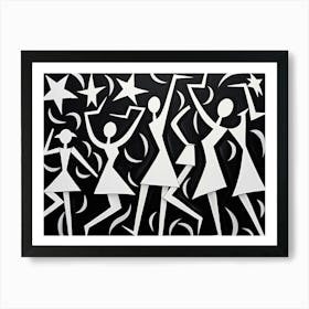 Dance Abstract Black And White 8 Art Print