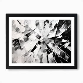 Shattered Illusions Abstract Black And White 5 Art Print