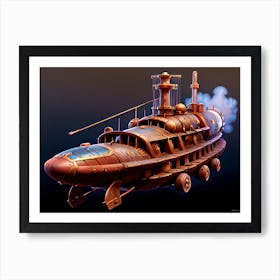 Steampunk Submarine 3 Art Print