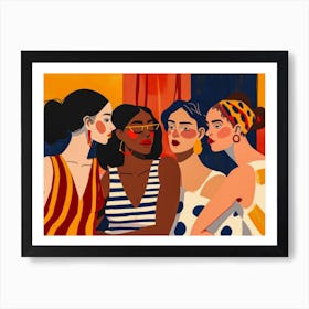 Illustration Of A Group Of Women 3 Art Print