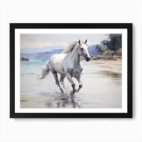 A Horse Oil Painting In Ao Nang Beach, Thailand, Landscape 3 Art Print