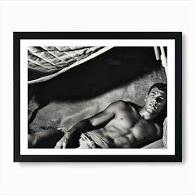 Sexy Topless Man Male Model with Sixpack Art Print