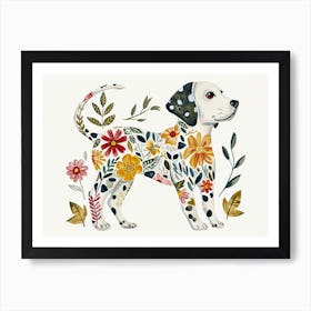 Little Floral Dalmatian Art Print