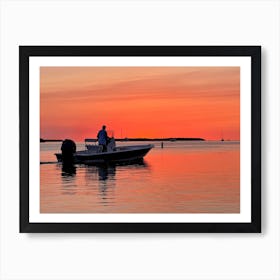 Boating At Sunset in Islamorada (Florida Keys Series) Art Print