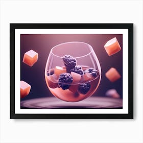 Blackberry Wine In A Glass Art Print