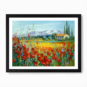 Field of flowers at home Art Print