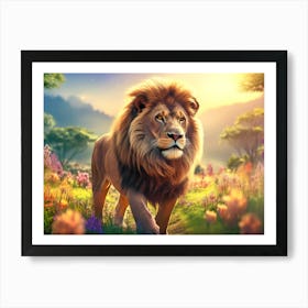 Majestic Lion 04 - AfriDesigns Art Print