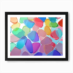 Colorful Glass Pebbles Art Print