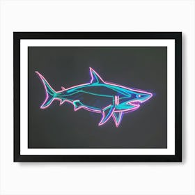 Neon Pastel Pink Blue Shark 8 Art Print