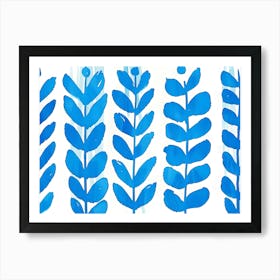 Blue Leaves Art Print