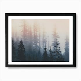 Pacific Northwest Forest Pastel Wanderlust Art Print