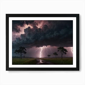 Lightning In The Sky 9 Art Print