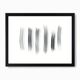 Black And White Brush Strokes Art Print