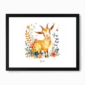 Little Floral Goat 1 Poster Art Print