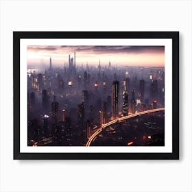 Futuristic Cityscape Art Print