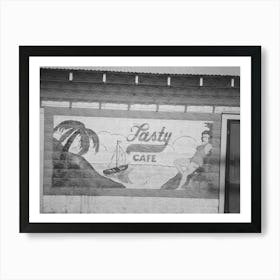 Sign On Side Of Restaurant, New Iberia, Louisiana By Russell Lee Art Print