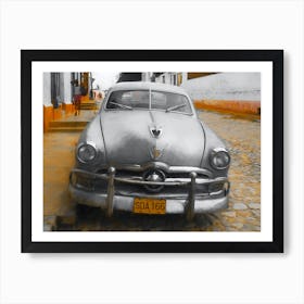 Silver Car Of Cuba Art Print