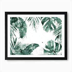 Watercolor Tropical Leaves 17 Art Print