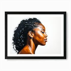 Side Profile Of Beautiful Woman Oil Painting 144 Art Print