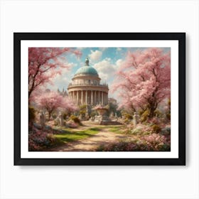 cherry blossom garden Art Print