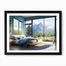 Mountain View Bedroom Art Print
