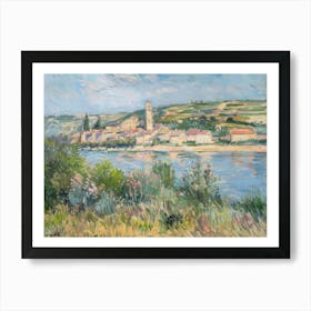 Rustic Lakeside Charm Painting Inspired By Paul Cezanne Art Print