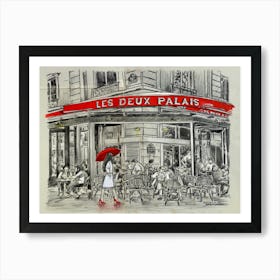 Down At Les Deux Palais Art Print