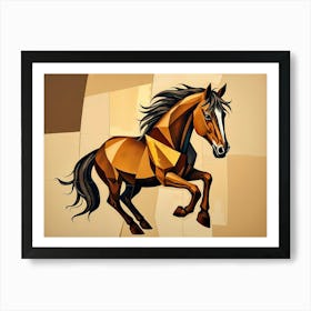 Abstract Horse In Cubist Style With Geometric Shapes Art Print