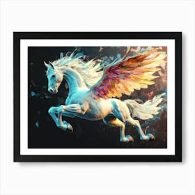 White Horse With Wings 2 Art Print