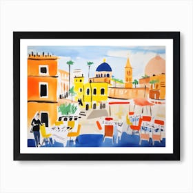 Rome Italy Cute Watercolour Illustration 5 Art Print