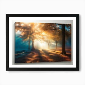 Sun Shining Through Trees Art Print