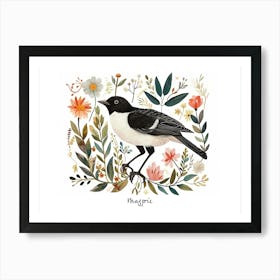 Little Floral Magpie 3 Poster Art Print