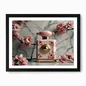 Pink Telephone With Cherry Blossoms Art Print