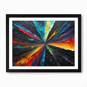 Space Burst Abstract Paint Vibrant colors 1 Art Print