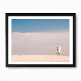 White Lifeguard Station On Beach Art Print