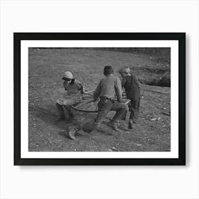 Farm Children Playing On Homemade Merry Go Round, Williams County, North Dakota By Russell Lee Art Print