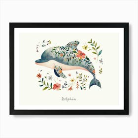 Little Floral Dolphin 2 Poster Art Print