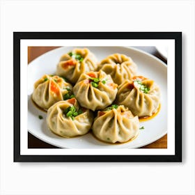 A Plate Of Momo On A White Plate Upscaled (2) 1701536179441 Art Print