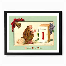 Old Year Is Looking New Year Calendar Art Print