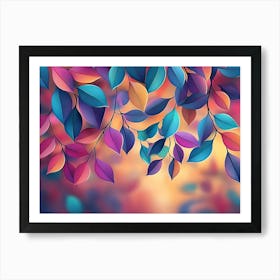 Elegant Colorful with Vibrant Leaves Hanging Branches 2 Art Print