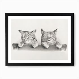 Sleepy Cats Vintage Art Print