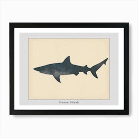 Nurse Shark Grey Silhouette 4 Poster Art Print