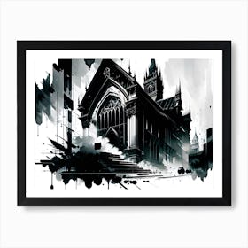 Church In Black And White 1 Art Print